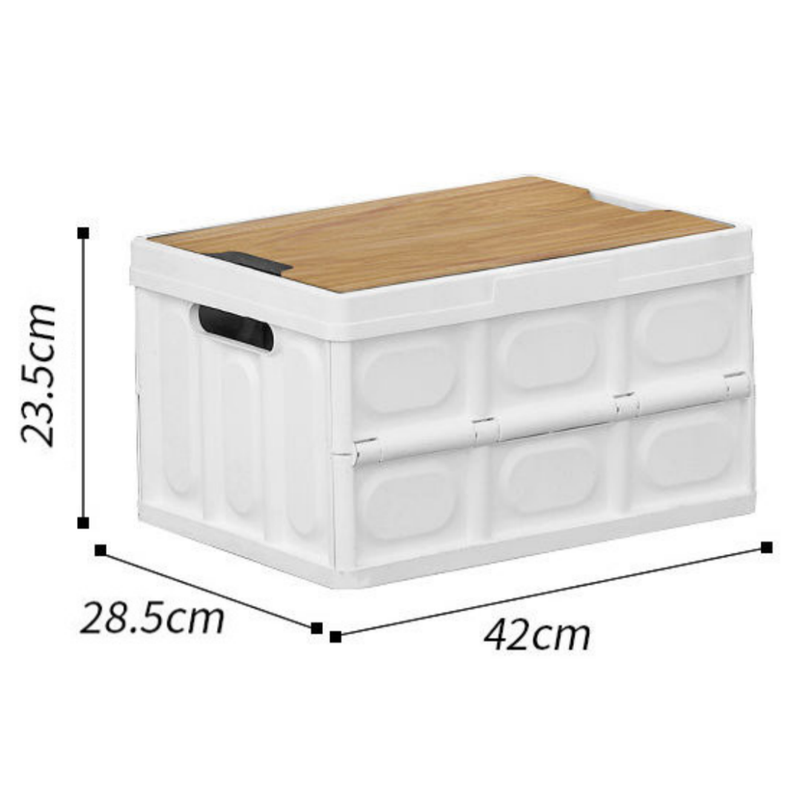 Green Collapsible Medium Standard Storage Box with Wooden Table view 7