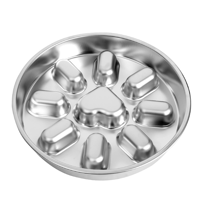2-Pack Reversible Heavy-Duty 304 Stainless Steel Slow Feeder Bowl(23x23x3.5CM)