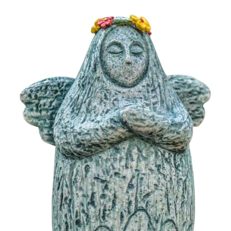 Zelda Goddess Statue Figurine(Large Statue with Flower Crown + Apple) - Retro view 2