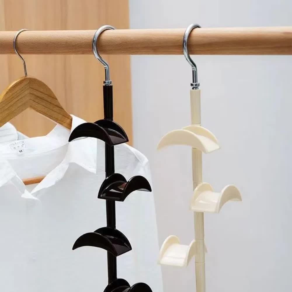 2-Pack Black 360 Degree Rotating 4-Tier Closet Organiser Hook view 3