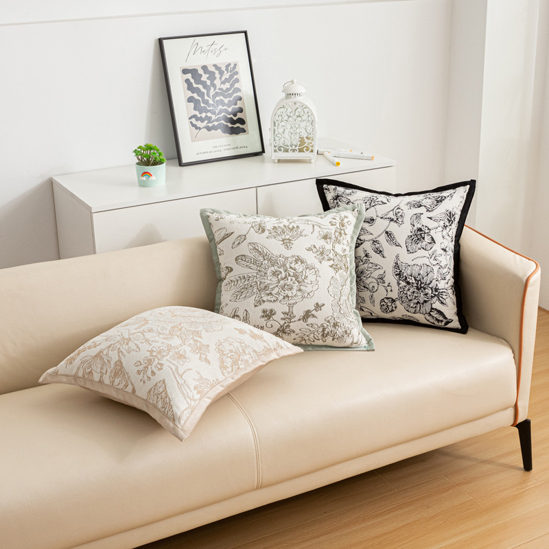White Elegant Black & White Tree Print Cushion Cover - Modern Home Decor view 2
