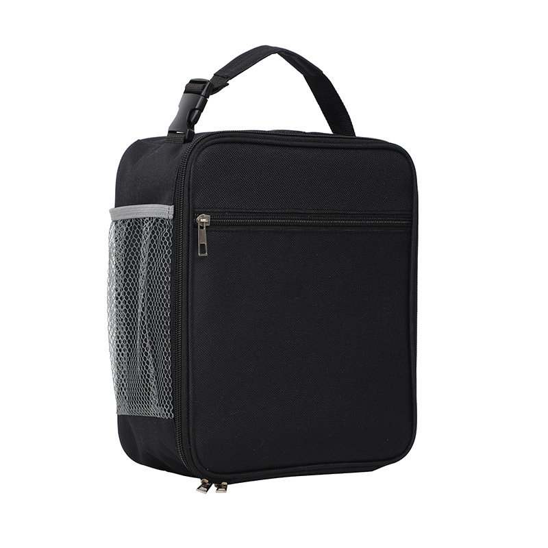 Black Insulated Lunch Bag with Shoulder Strap - Portable & Large Capacity — image 1