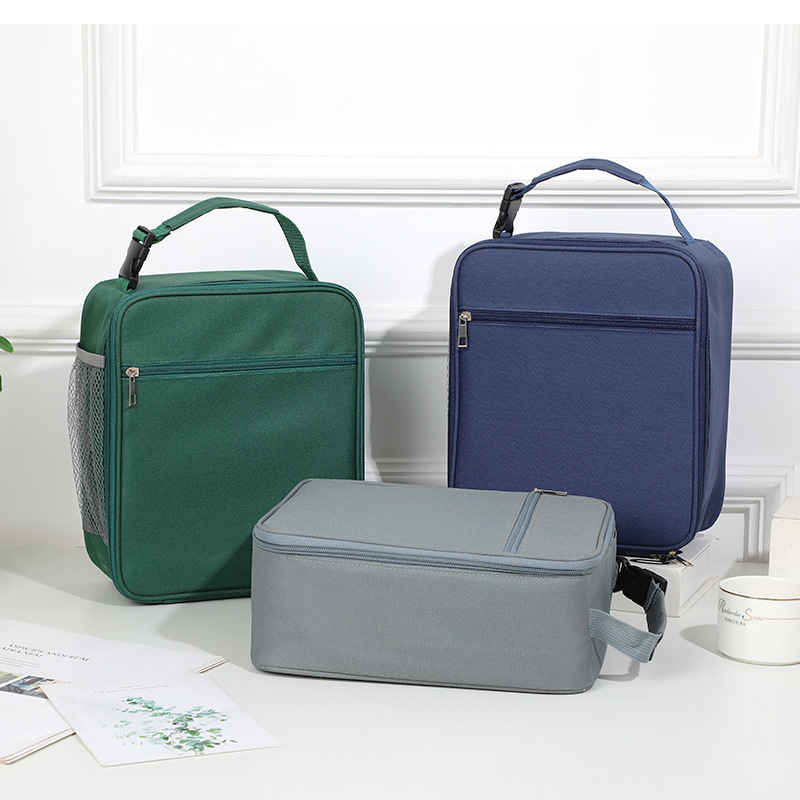 Green Insulated Lunch Bag with Shoulder Strap - Portable & Large Capacity view 2