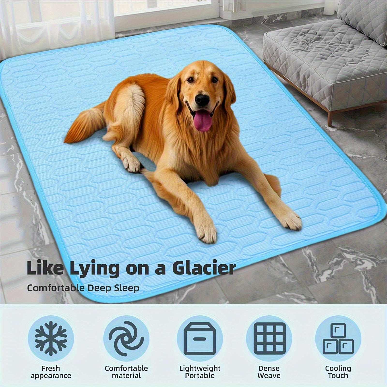 Grey Pet Summer Ice Silk Cooling Mat - Breathable Latex Sleep Pad for Dogs & view 2