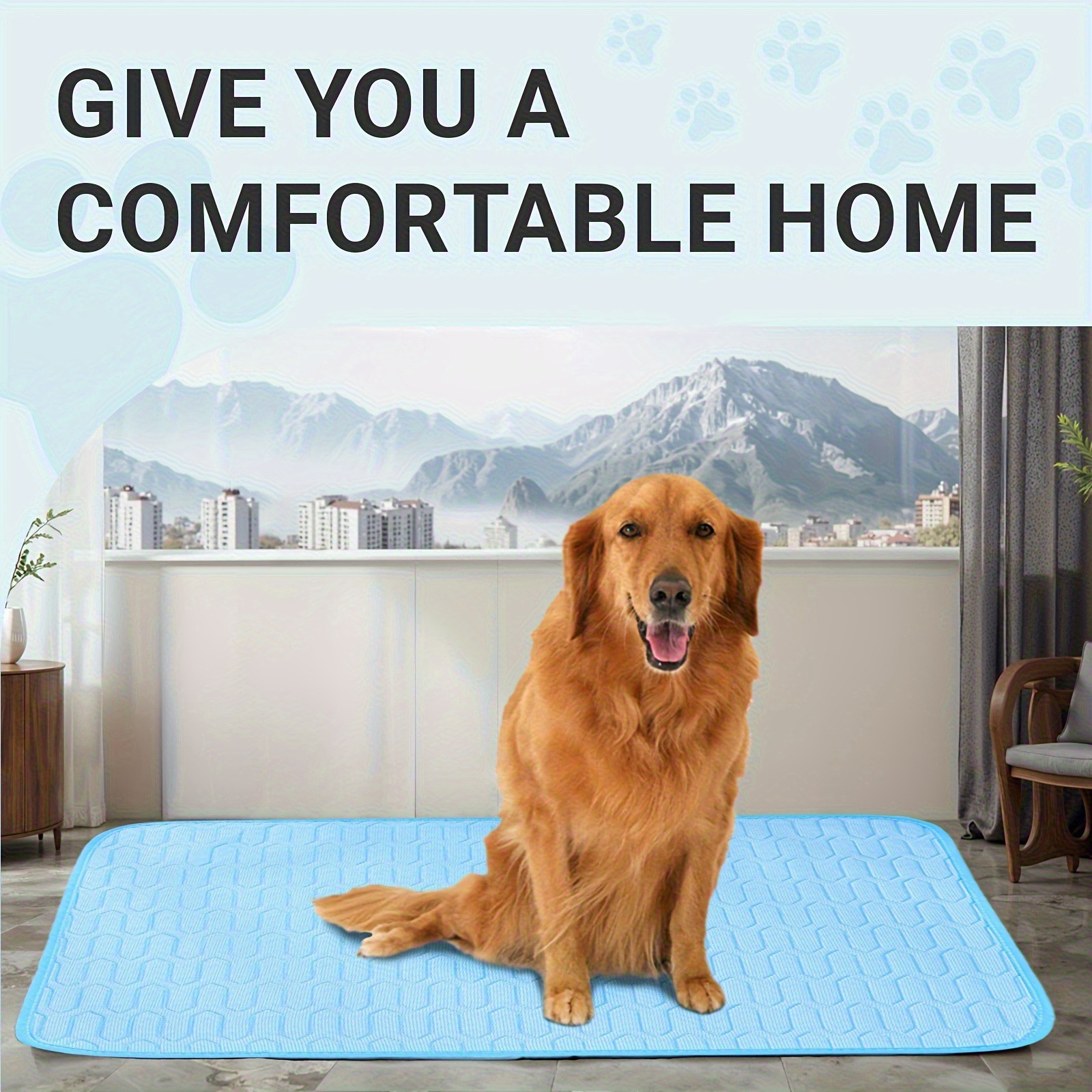 Grey Pet Summer Ice Silk Cooling Mat - Breathable Latex Sleep Pad for Dogs & view 4