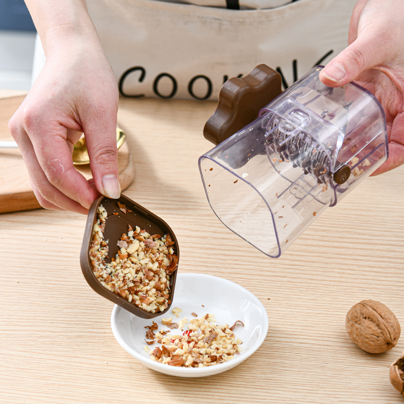 Yellow Manual Nut & Chocolate Grinder - Effortless Peanut Walnut Chopper view 3