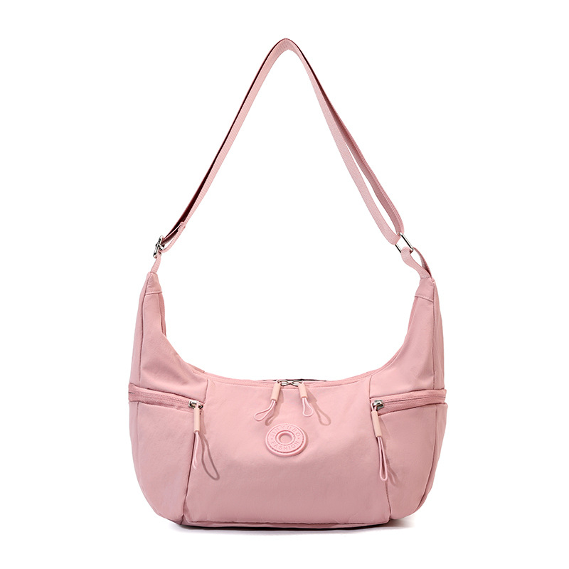 Pink Stylish & Lightweight Nylon Crossbody Bag for Women - Large Capacity