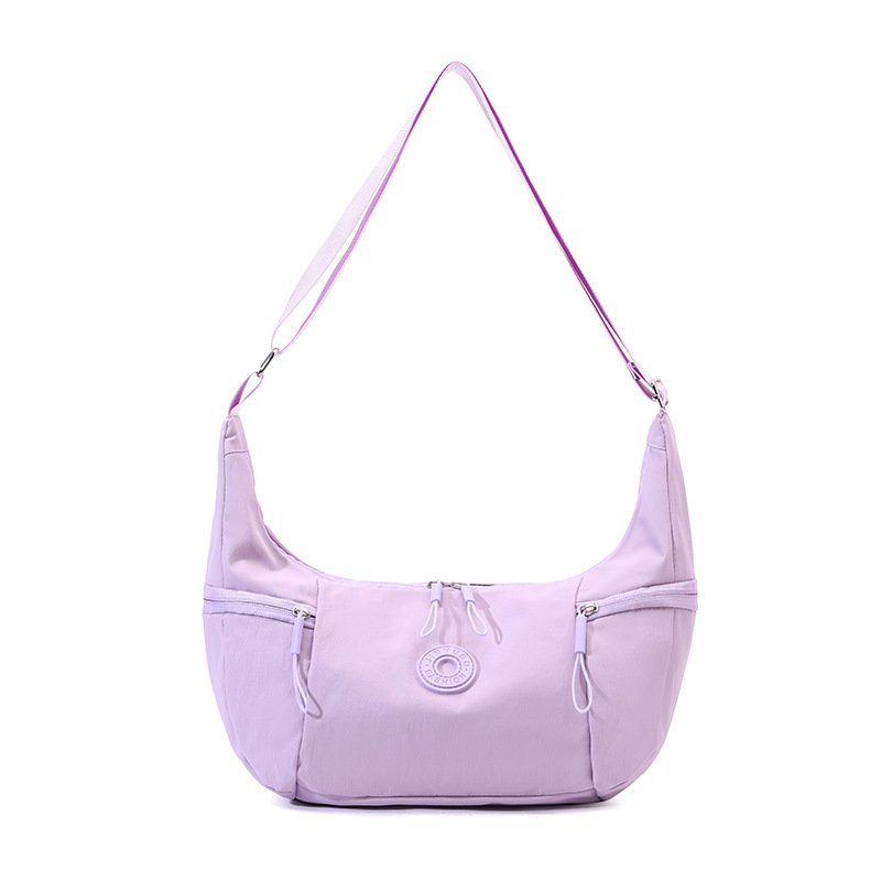 Purple Stylish & Lightweight Nylon Crossbody Bag for Women - Large Capacity
