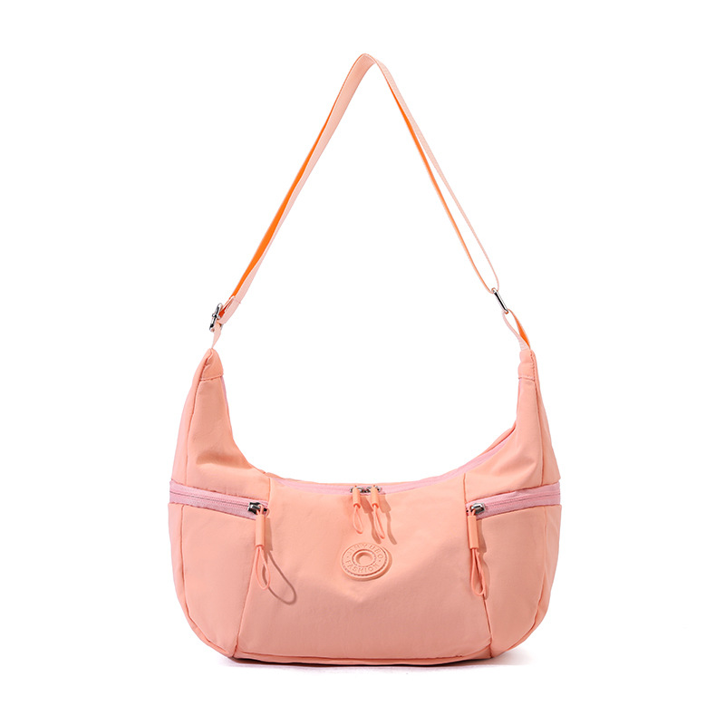 Grapefruit color Stylish & Lightweight Nylon Crossbody Bag for Women - Large