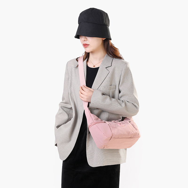 Grey Stylish & Lightweight Nylon Crossbody Bag for Women - Large Capacity view 2