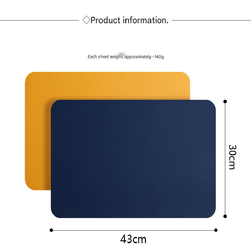 2-PCS Black and red PVC Double-Sided Lychee Texture Table Mat - Waterproof view 6