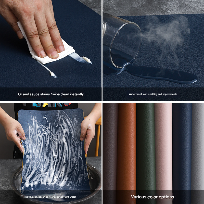 2-PCS Military green and light grey PVC Double-Sided Lychee Texture Table Mat view 5