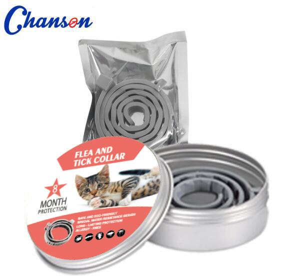 3-Pcs Pink 8-Month Flea and Tick Repellent Collar for Dogs and Cats – Waterproof — image 1