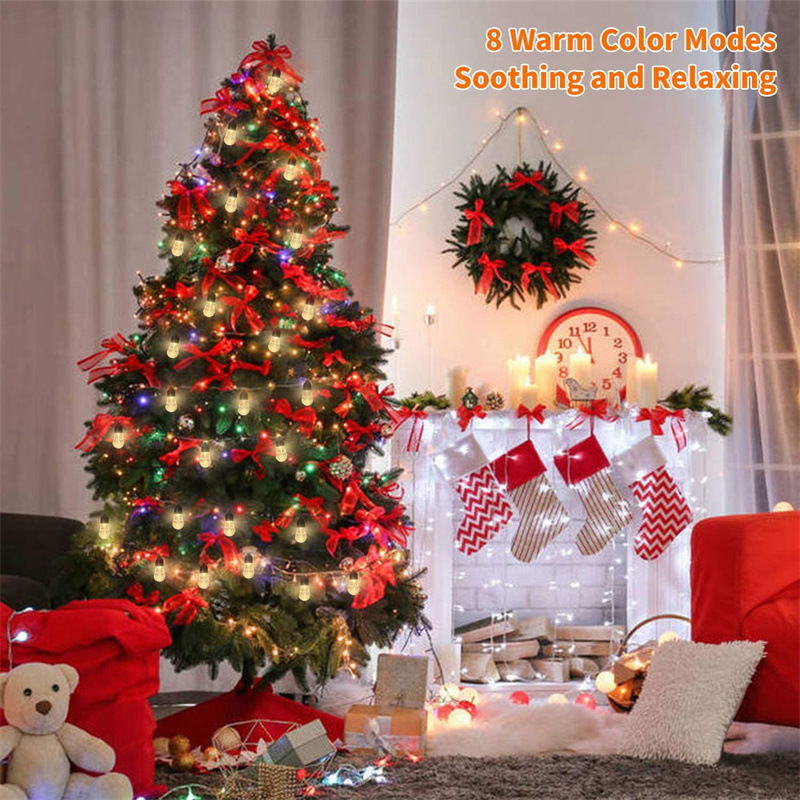 Colour Solar Powered Crystal Bubble String Lights - Waterproof Outdoor view 3