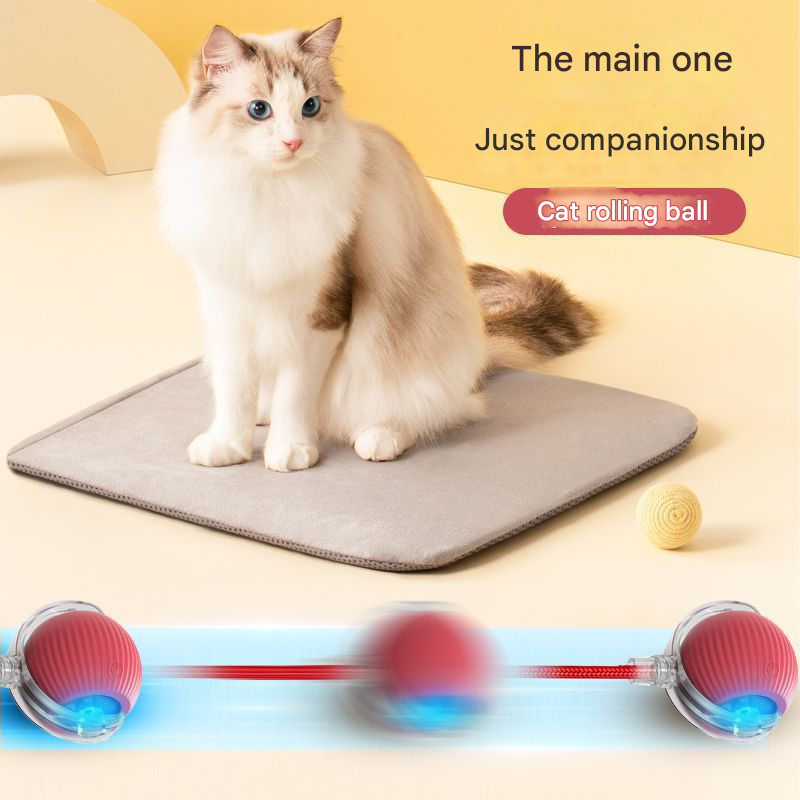 2-PCS Green Automatic Interactive Cat Ball Toy with Rope - Durable & view 4
