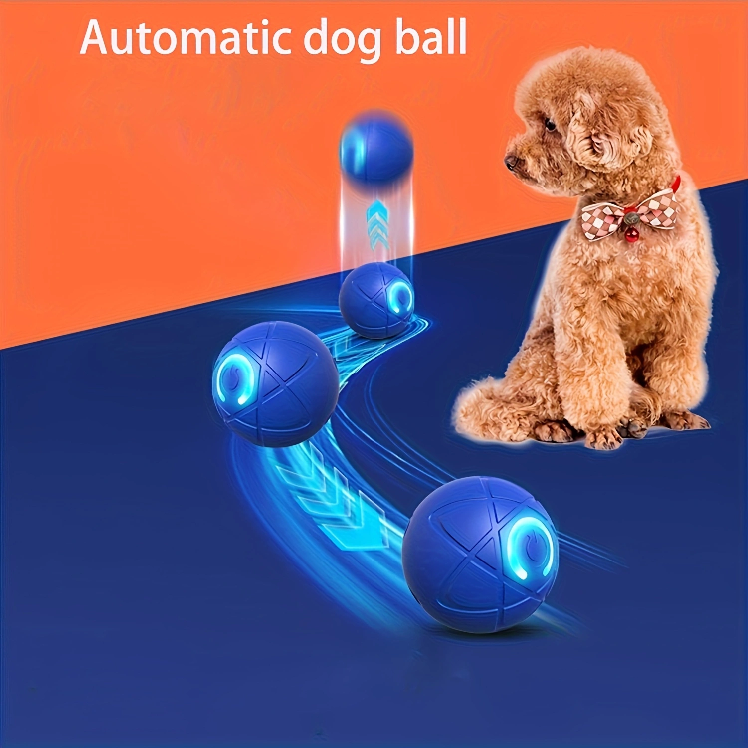 2-PCS Orange Intelligent Gravity Jump Ball - Dynamic Bite-Resistant Pet Toy view 4