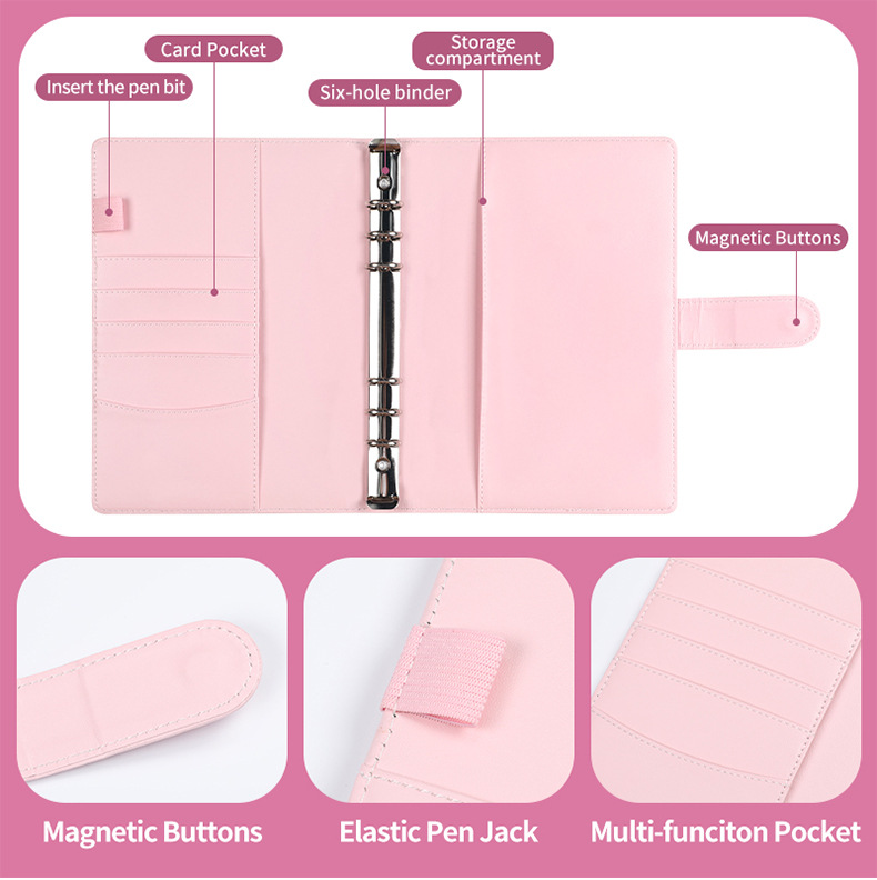 Pink 100 Envelope Savings Challenge Binder - A5 Budget Planner & Money view 4
