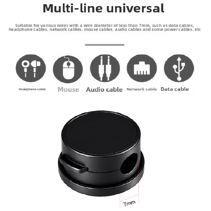 10-PCS Black 360 Degree Rotating Cable Organizer with Magnetic Mount for view 3
