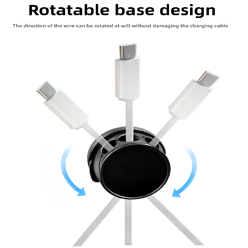 10-PCS Black 360 Degree Rotating Cable Organizer with Magnetic Mount for view 4