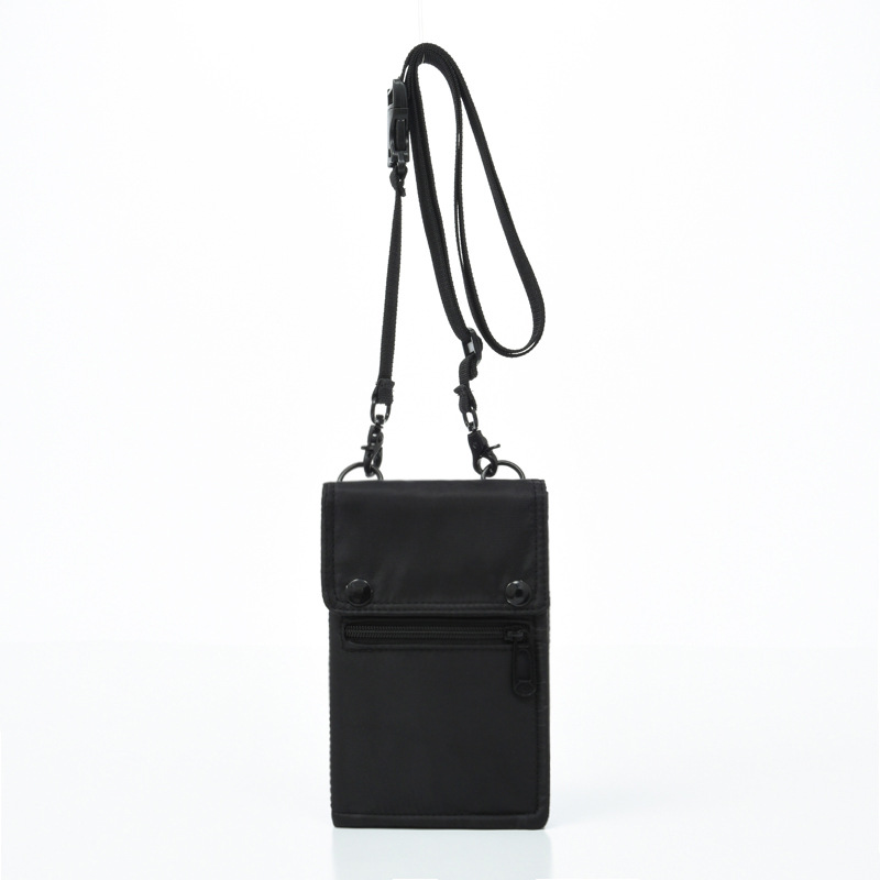 Black Men's & Women's Nylon Crossbody Phone Bag - Multi-purpose Splash-proof