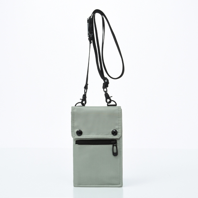 Grey Men's & Women's Nylon Crossbody Phone Bag - Multi-purpose Splash-proof