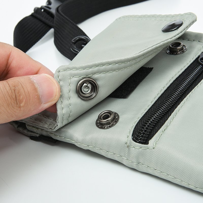 Grey Men's & Women's Nylon Crossbody Phone Bag - Multi-purpose Splash-proof view 2
