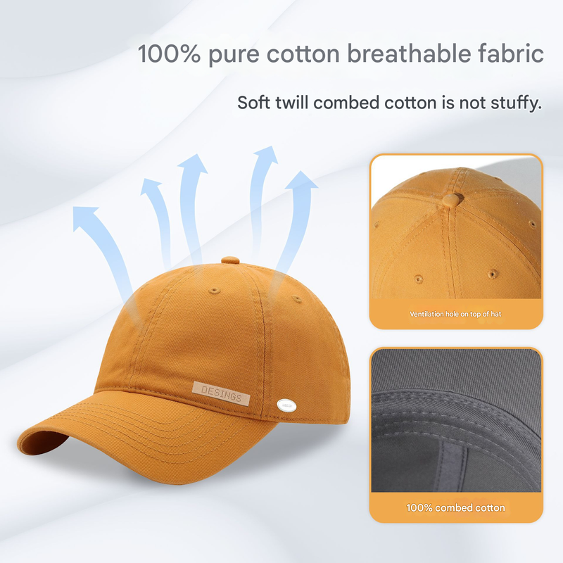 Wine red Premium Pure Cotton Quick-Dry Baseball Cap - Outdoor Sports & Camping view 2