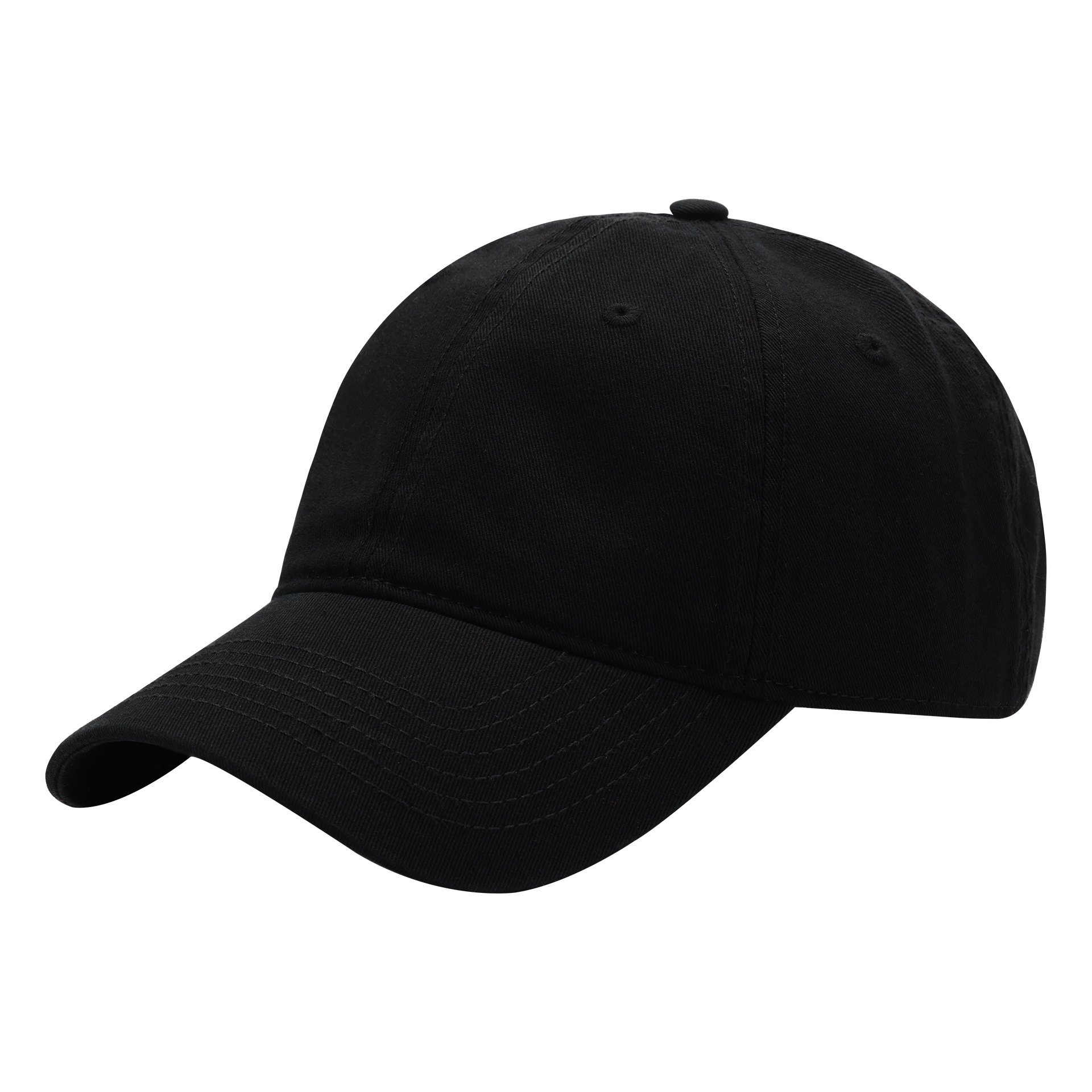 Black Premium Pure Cotton Quick-Dry Baseball Cap - Outdoor Sports & Camping