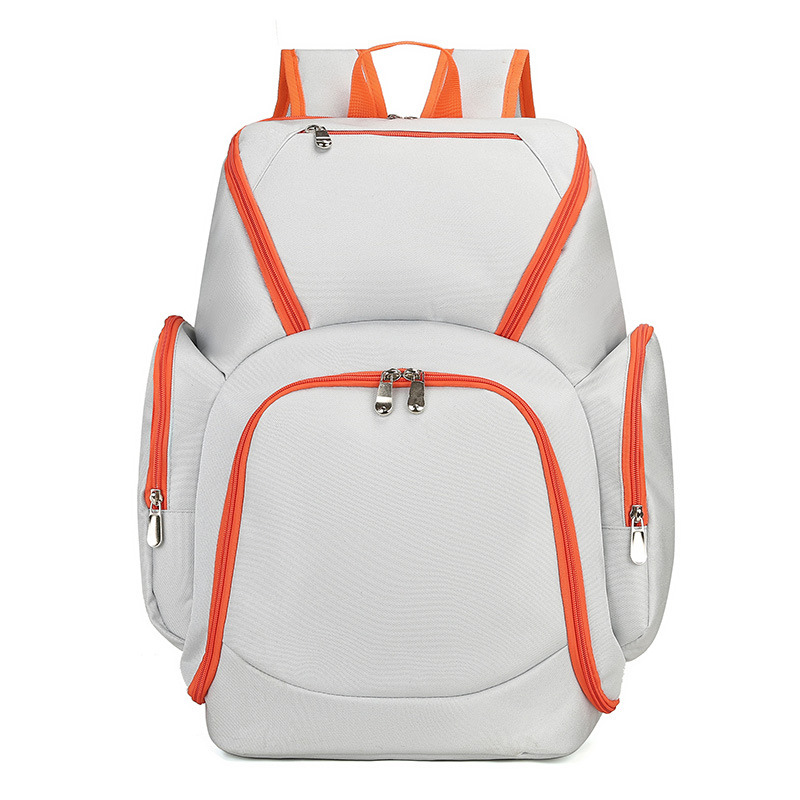 White Large Capacity Oxford Cloth Basketball Backpack - Waterproof Gym &