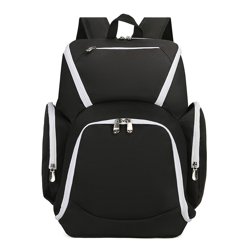Black and white Large Capacity Oxford Cloth Basketball Backpack - Waterproof