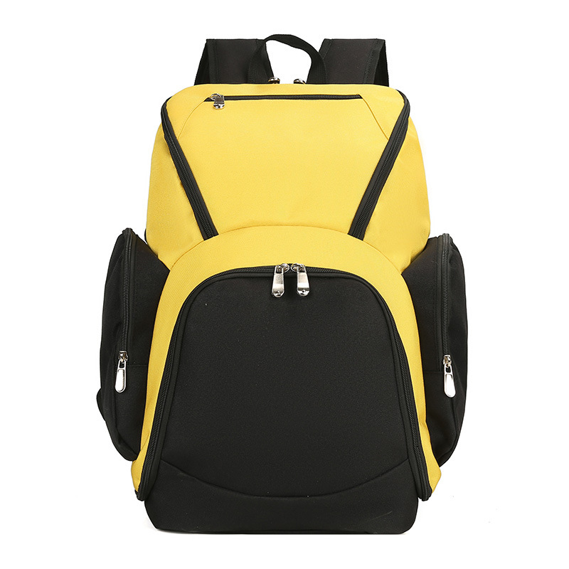 Black and yellow Large Capacity Oxford Cloth Basketball Backpack - Waterproof