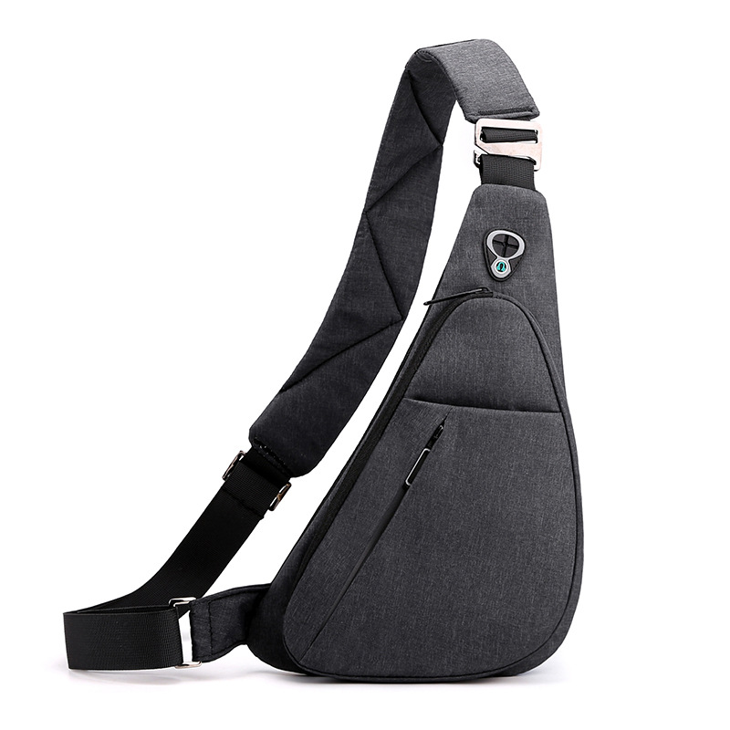 Black left shoulder New Men's Reflective Crossbody Sling Bag - Casual Commuter