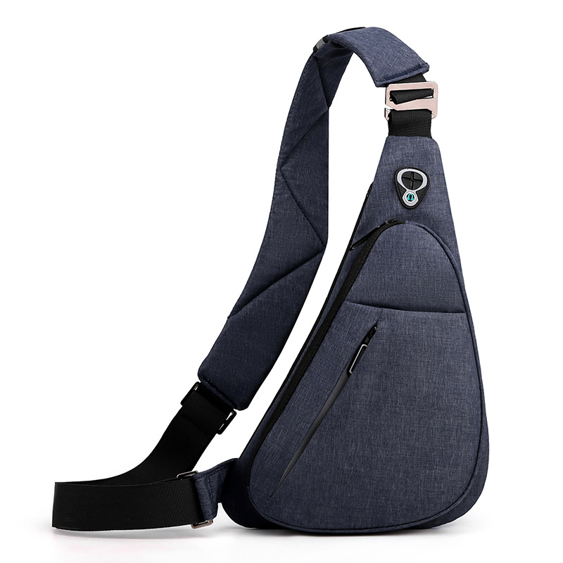 Blue left shoulder New Men's Reflective Crossbody Sling Bag - Casual Commuter