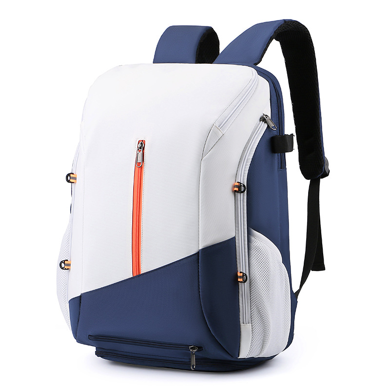 White and blue Multi-functional Sports Backpack for Men & Women - Waterproof