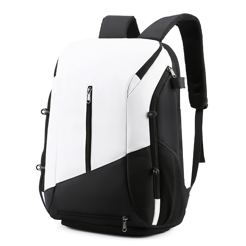 White and black Multi-functional Sports Backpack for Men & Women - Waterproof