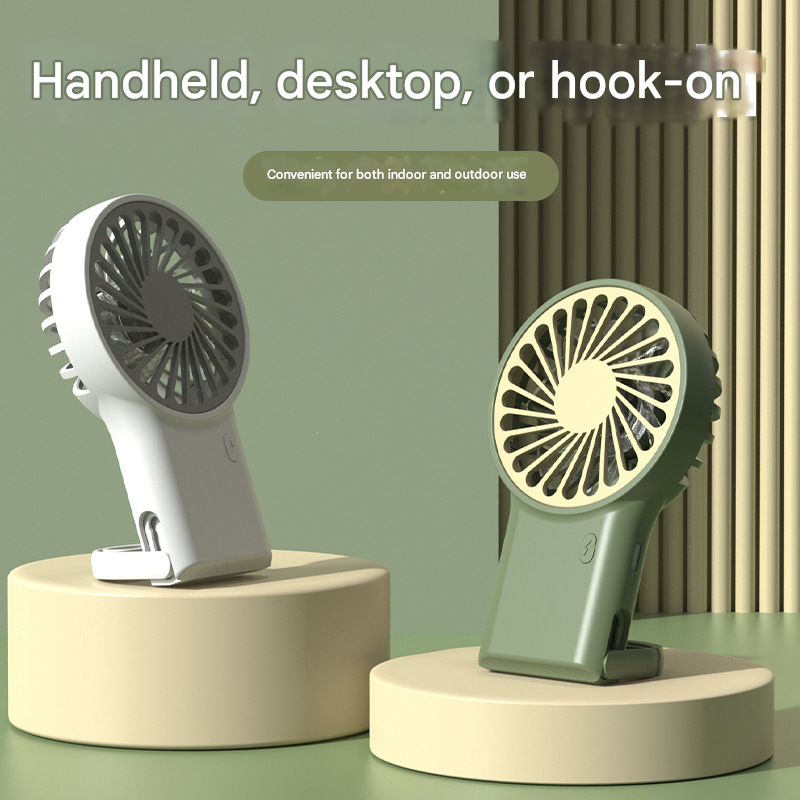 2-PCS Green New Portable Handheld Air Cooler Fan - Foldable Desktop USB view 3