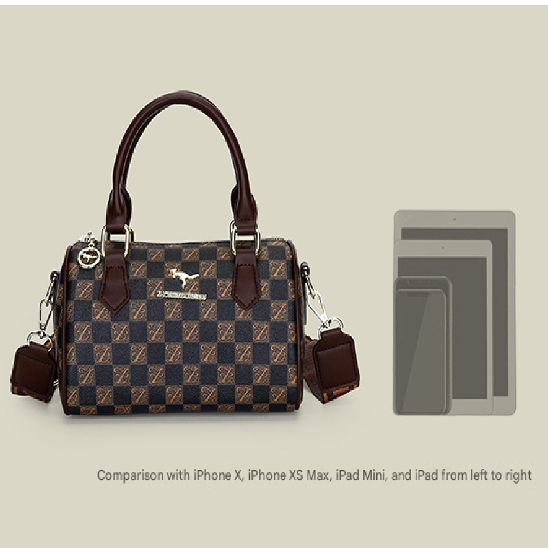 Black bear Stylish PU Leather Boston Bag - Elegant Retro Single Shoulder view 5