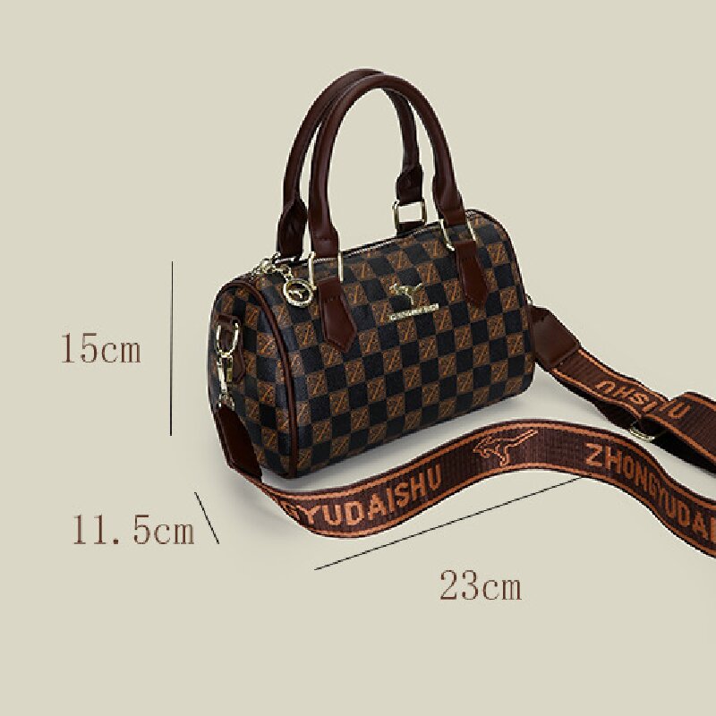 Black bear Stylish PU Leather Boston Bag - Elegant Retro Single Shoulder view 6