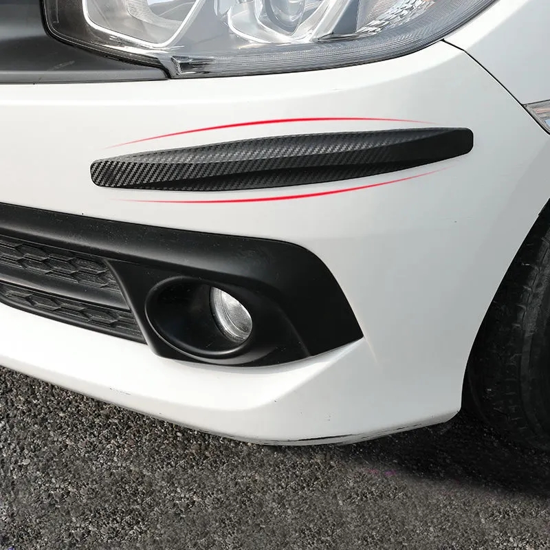 3-PCS Grey Universal Car Bumper Protector Strips - Carbon Fiber Look view 2
