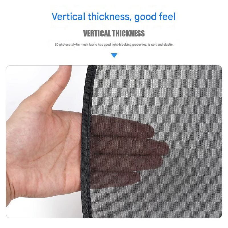 Black Universal Car Window Sun Shade Set - Mesh Fabric UV Protection(One solid view 6