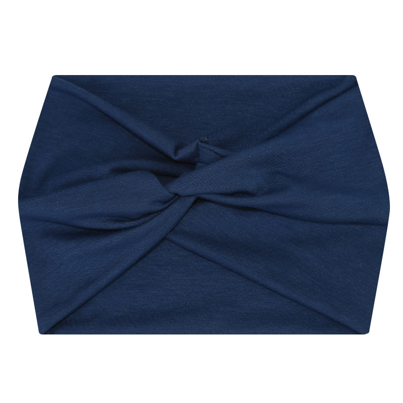 5-PCS Blue Women's Extra Wide Turban Headband - Elastic Yoga & Sports Hair Wrap