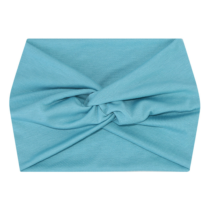 5-PCS Light blue Women's Extra Wide Turban Headband - Elastic Yoga & Sports