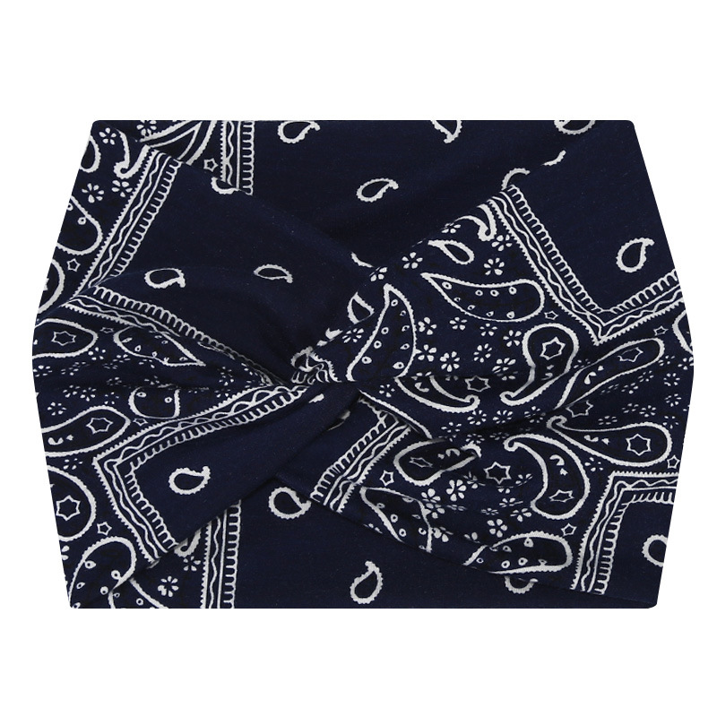 5-PCS The cashew nuts are dark blue Women's Extra Wide Turban Headband