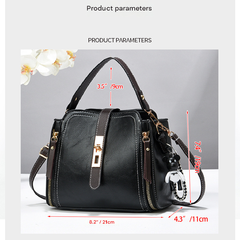 Green Fashion Women's Bucket Bag - Summer Crossbody Shoulder Handbag with Keychain view 5