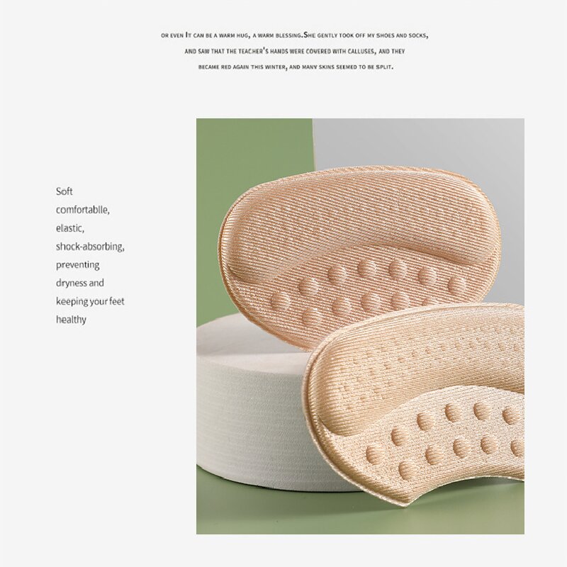 5 Pair Pink Soft & Breathable Heel Grips for Loose Shoes - Anti-Slip Shoe Pads view 5