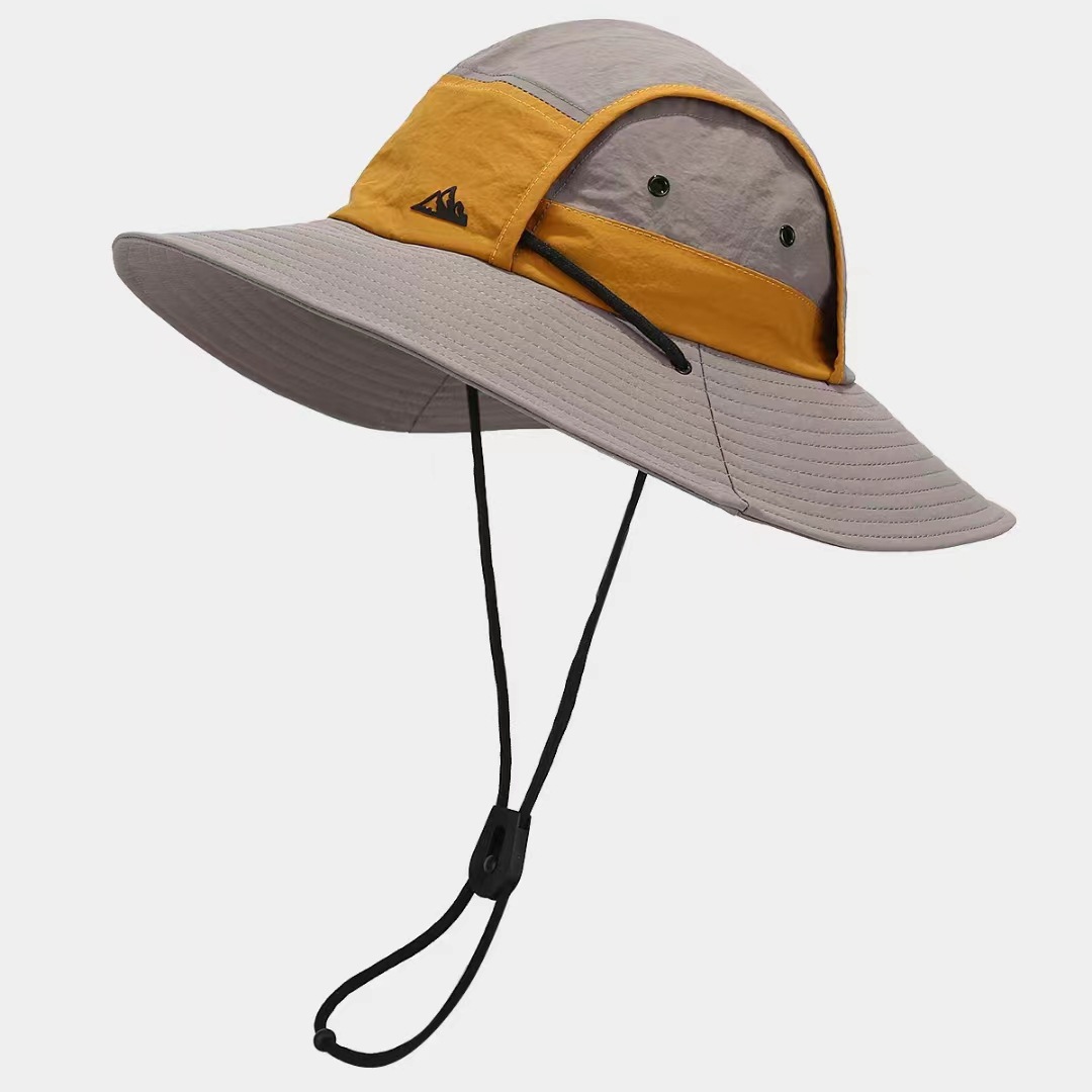 Light grey Quick-Dry Sun Protection Bucket Hat for Men - Breathable Outdoor