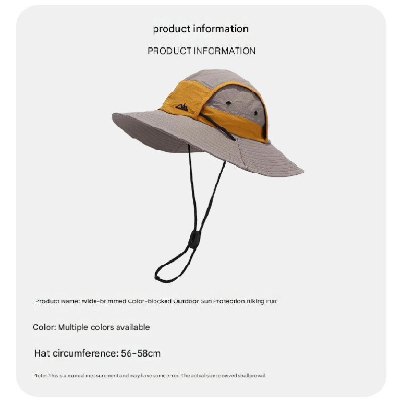 Orange Quick-Dry Sun Protection Bucket Hat for Men - Breathable Outdoor Hiking view 5