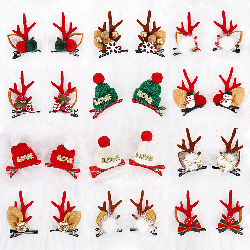Snowflake Summary Festive Christmas Hair Clips for Girls & Women - Fabric & view 2