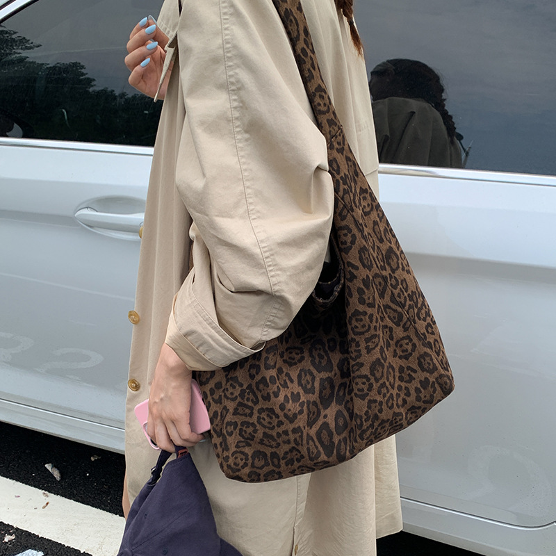 Leopard print New Design Women's Shoulder Bag - Felt Fabric Tote Bag