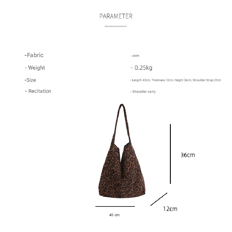 Leopard print New Design Women's Shoulder Bag - Felt Fabric Tote Bag view 4